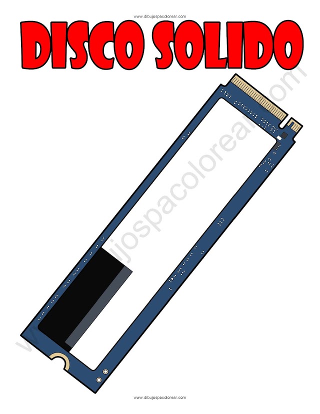 Disco de Estado Solido (m.2) dibujo a color y para colorear